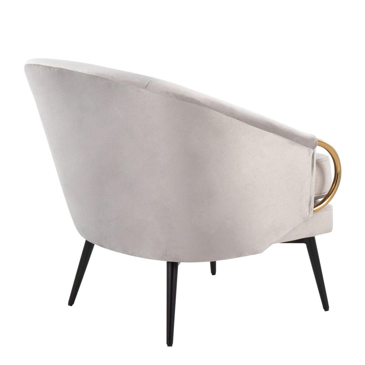 Contemporary Glam Velvet Accent Chair gray velvet with gold ring accents by HouseOfZazla on Tampa Home & Garden Store