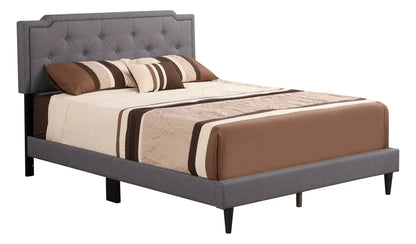 Button Tufted Bed gray upholstered bed Unique Piece Furniture tufted headboard on Tampa Home & Garden Store