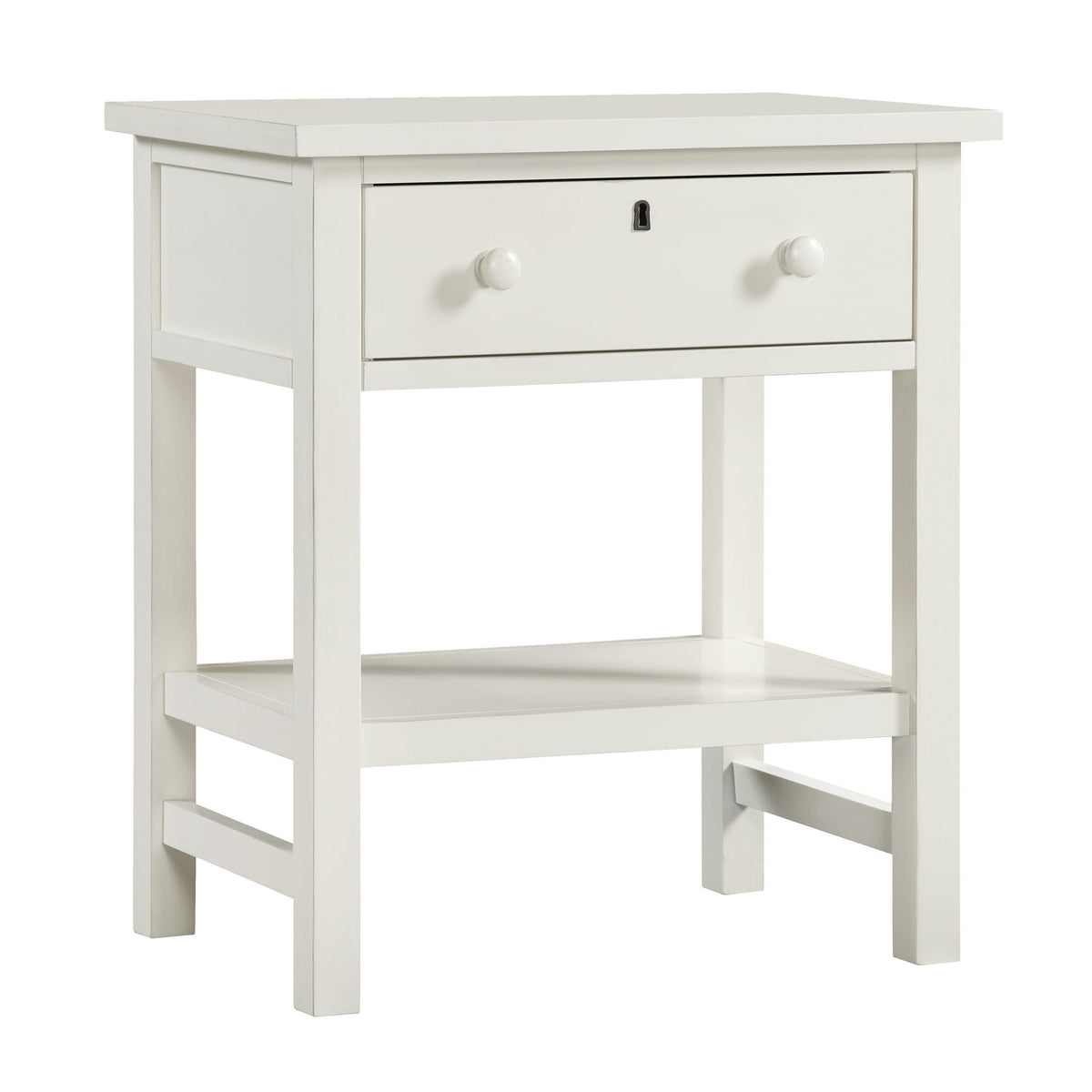 Finley 1 Drawer Storage Nightstand with Open Shelf, white finish, HouseOfZazla accent nightstand on Tampa Home & Garden Store