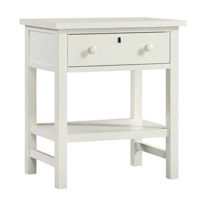 Finley 1 Drawer Storage Nightstand with Open Shelf, white finish, HouseOfZazla accent nightstand on Tampa Home & Garden Store