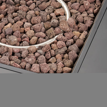 39-inch square iron fire pit with lava rocks, HouseOfZazla on Tampa Home & Garden Store
