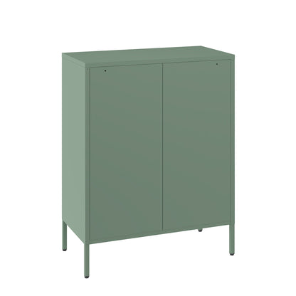 Metal accent cabinet with adjustable shelves in sage green by HouseOfZazla on Tampa Home & Garden Store