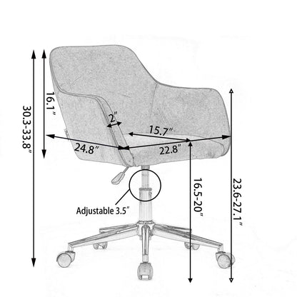 Swivel chair Unique Piece Furniture with grey fabric, adjustable height, 360° rotation on Tampa Home & Garden Store