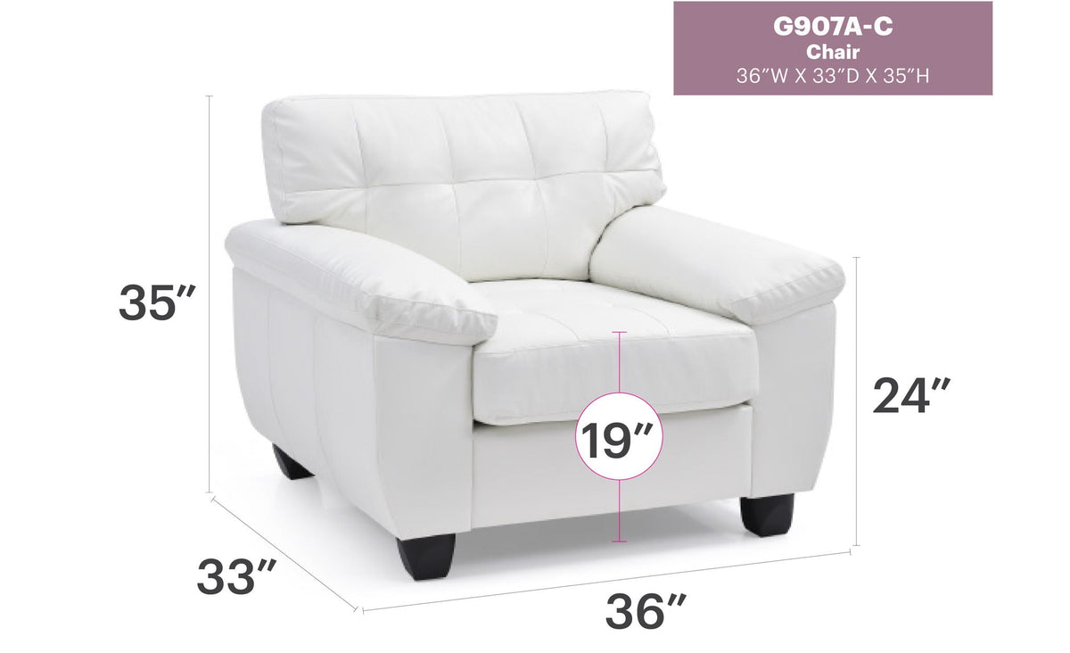 Accent chair by HouseOfZazla white upholstery with removable back and pocketed coil cushion on Tampa Home & Garden Store