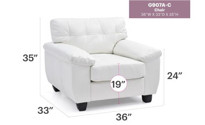 Accent chair by HouseOfZazla white upholstery with removable back and pocketed coil cushion on Tampa Home & Garden Store