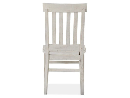 Bronwyn dining side chair set of 2 with alabaster finish, upholstered seat, slat-back wood on Tampa Home & Garden Store