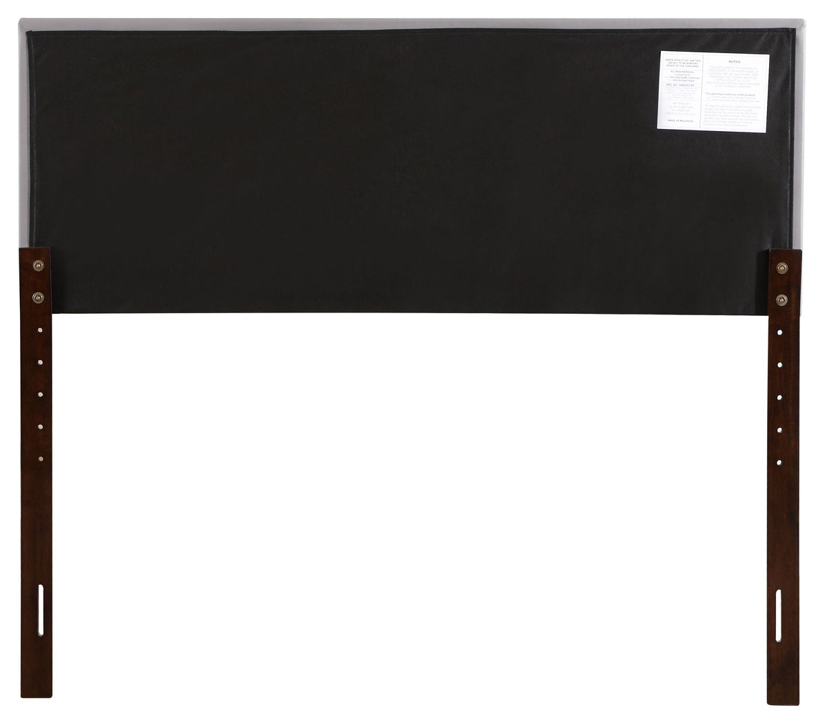 Upholstered black headboard panel with dark wood legs and adjustable height HouseOfZazla on Tampa Home & Garden Store