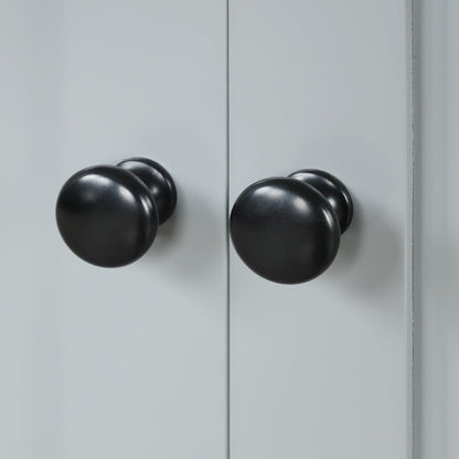 36in bathroom vanity doors in light gray with two black round knobs on Tampa Home & Garden Store