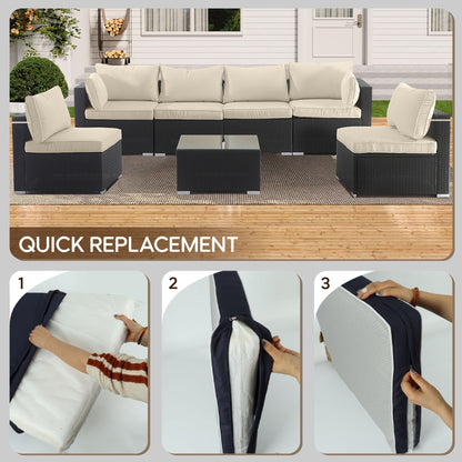 14 Pack Wicker Sofa Cushion and Back Covers