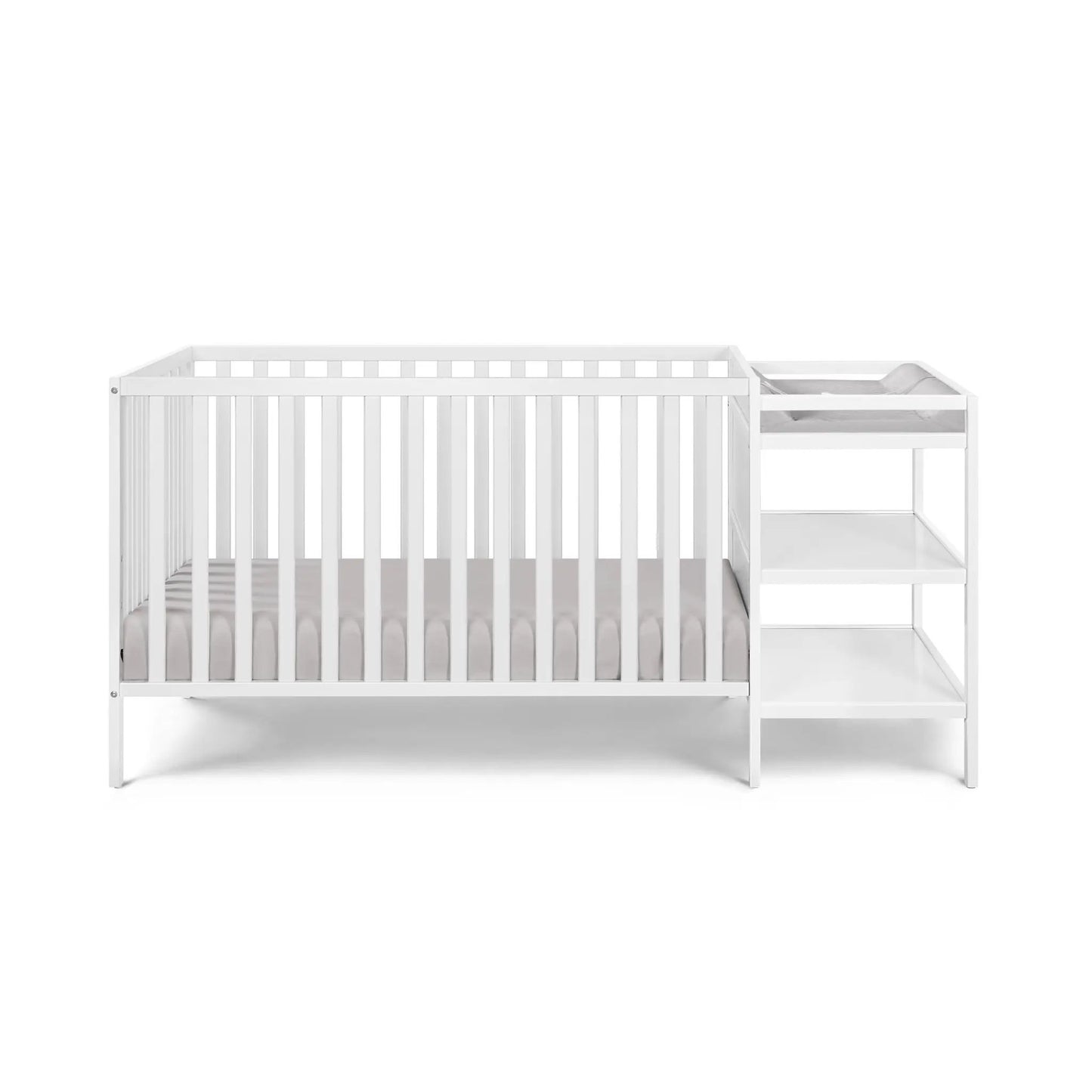 Palmer 3-in-1 Convertible Crib-Changer by Unique Piece Furniture white with built-in changer on Tampa Home & Garden Store
