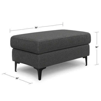 Ava Versatile Mid Century Ottoman with black tapered legs by Unique Piece Furniture on Tampa Home & Garden Store