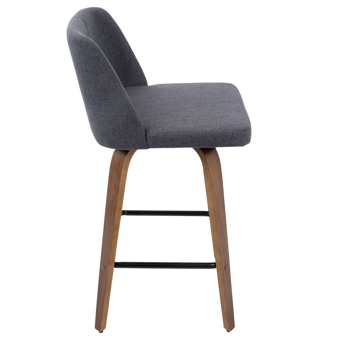 Toriano mid-century modern counter stool set of 2 in grey fabric with wood legs on Tampa Home & Garden Store