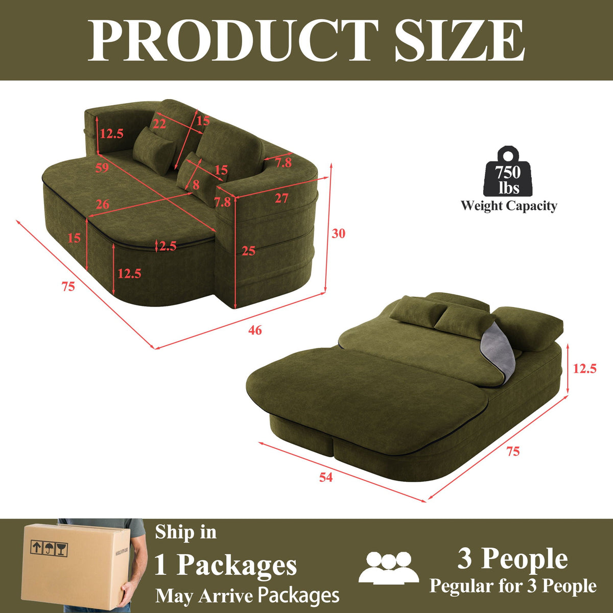 Foldable Sofa Bed with a Multi Functional Blanket