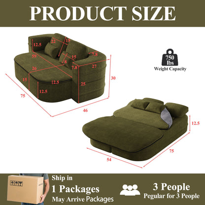 Foldable Sofa Bed with a Multi Functional Blanket