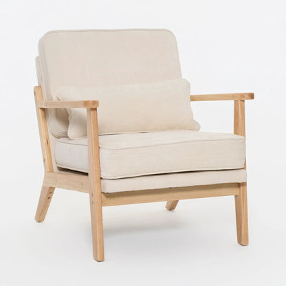 Living Room Chair with Lumbar Pillow Mid Century