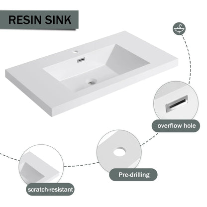 Modern Freestanding Vanity With Resin Sink