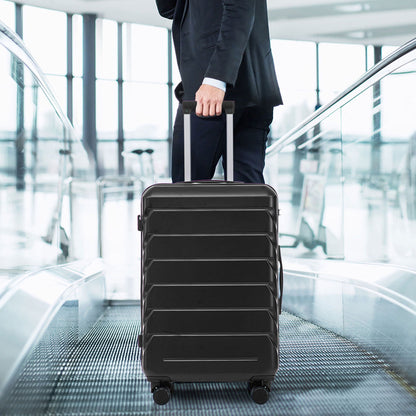 3-piece spinner luggage set in black: 20in/24in/28in with telescoping handles on Tampa Home & Garden Store