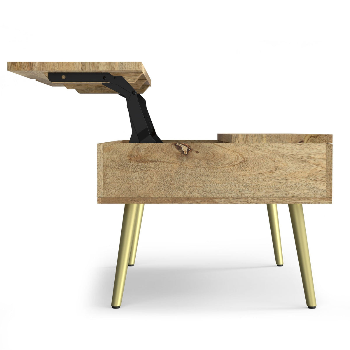 HouseOfZazla lift-top storage coffee table in natural wood on Tampa Home & Garden Store