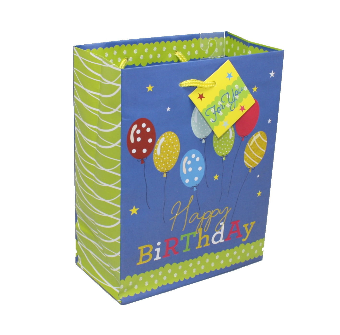 Bolsa de regalo con globos de feliz cumpleaños