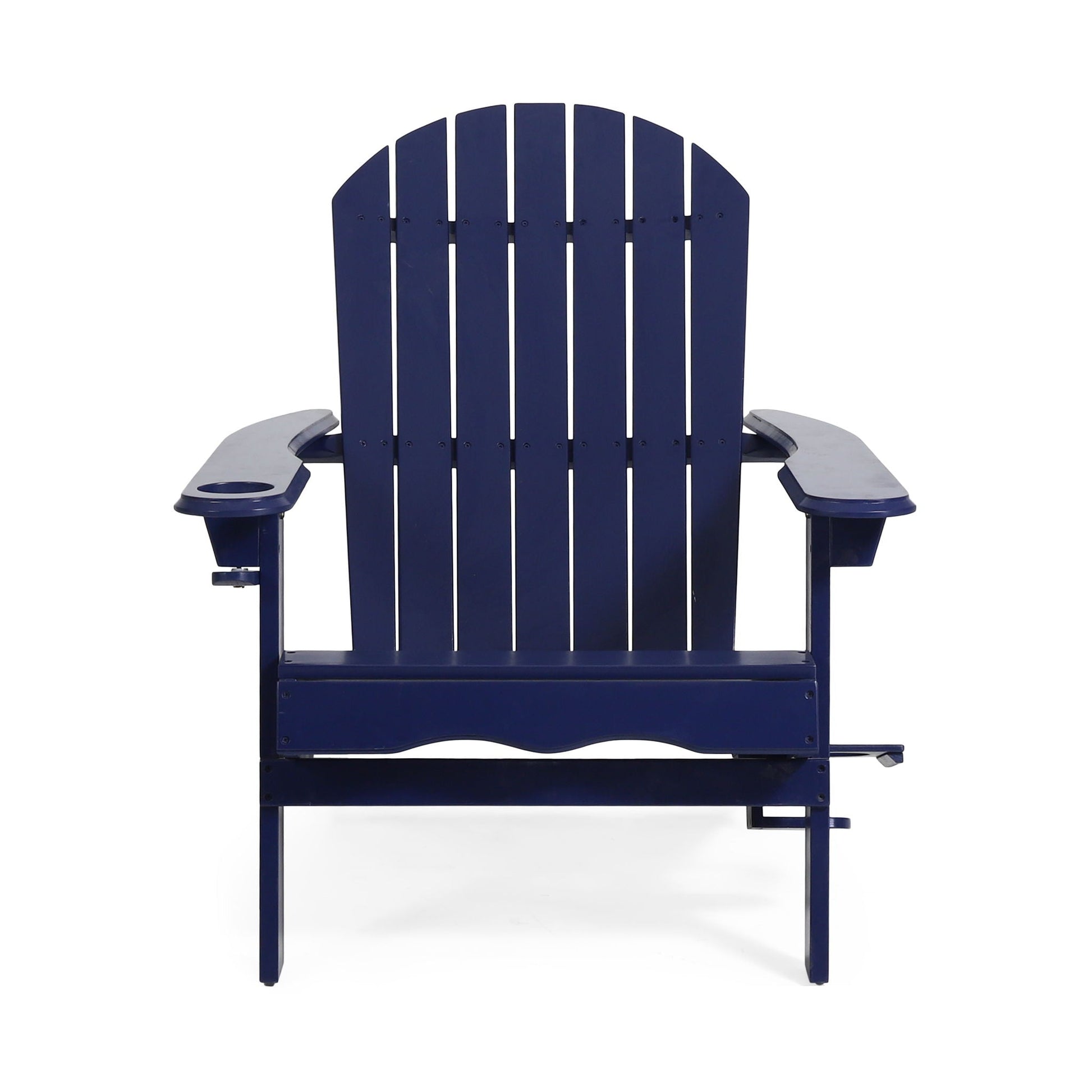 Zenithia Outdoor Foldable Adirondack Chair with 2 Cup Holders, navy blue by HouseOfZazla folding arm chair on Tampa Home & Garden Store