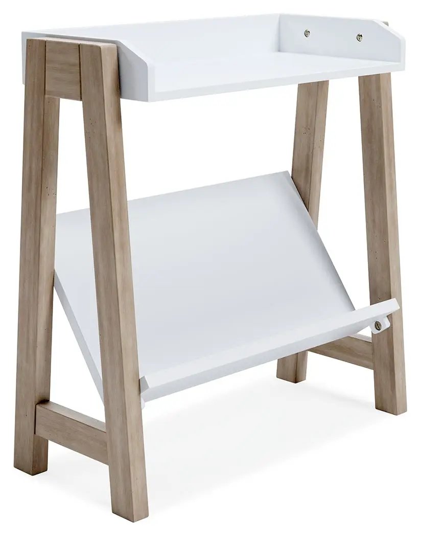Blariden Small Bookcase in White and Tan