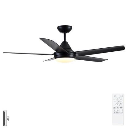 Ceiling fan with lights and remote control in black finish, 6-speed motor and dimmable LED on Tampa Home & Garden Store