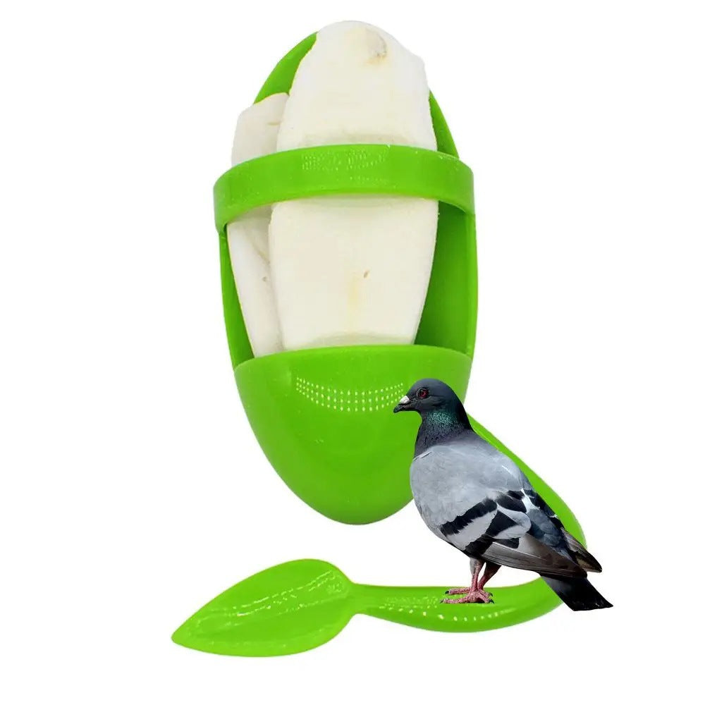 Parrot food rack green plastic with white cuttlefish skeleton insert, Sell My Stuff bird toy on Tampa Home & Garden Store
