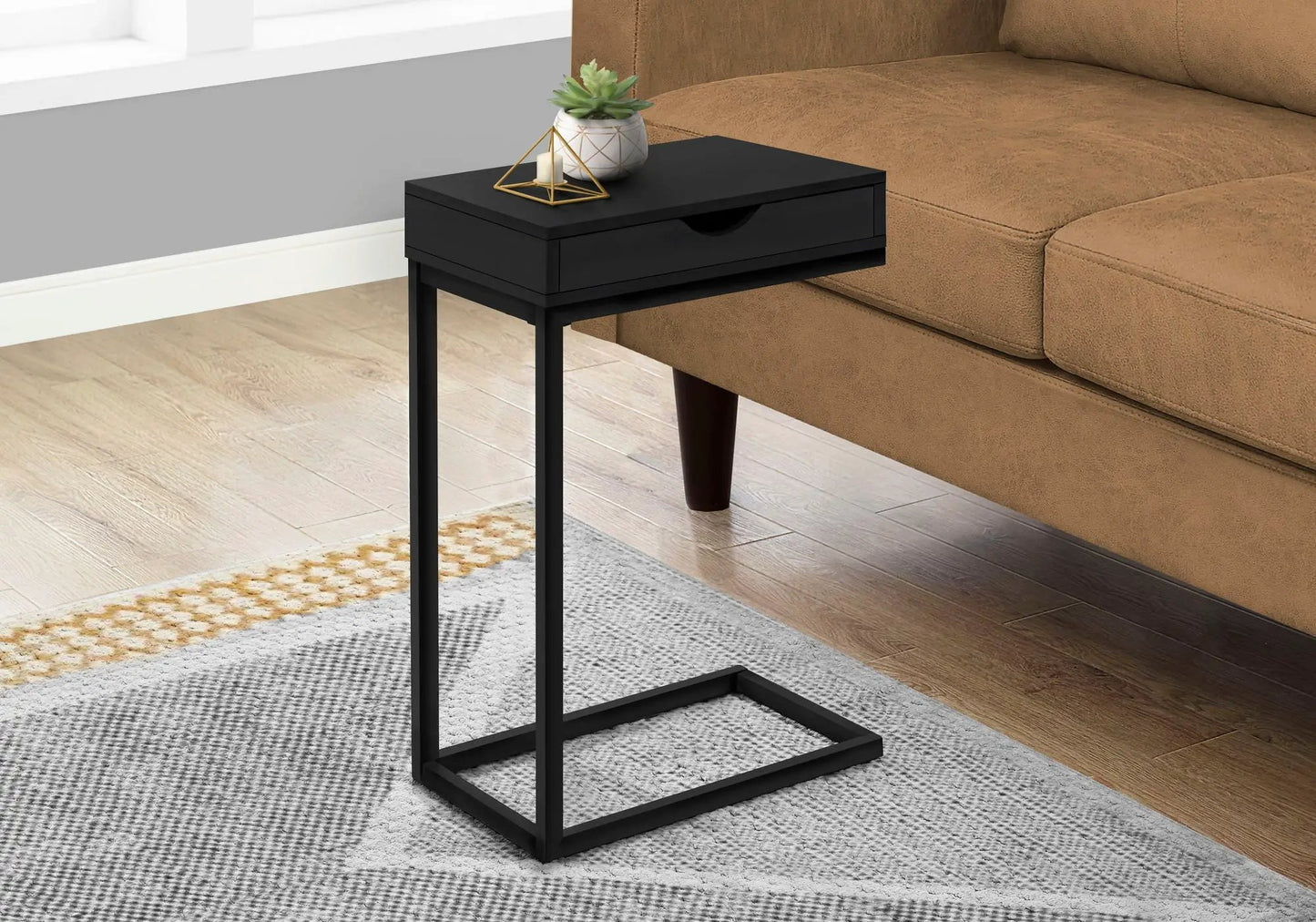 Accent Table C Shaped Contemporary Elegant Design