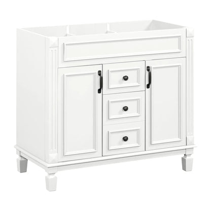 Bathroom vanity cabinet with white finish, two soft-close doors and two drawers on Tampa Home & Garden Store