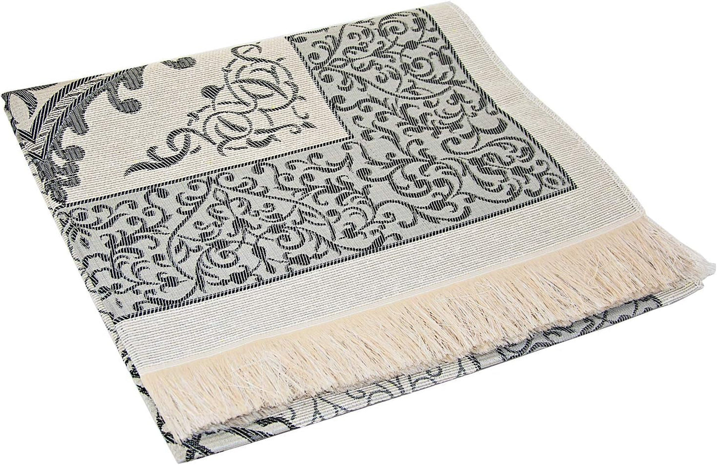 Premium Islamic Prayer Rug with Gift Tasbih Beads – Soft Taffeta Janamaz Mat for Men & Women – Lightweight, Machine Washable, Travel-Friendly, Beautifully Woven with Traditional Patterns