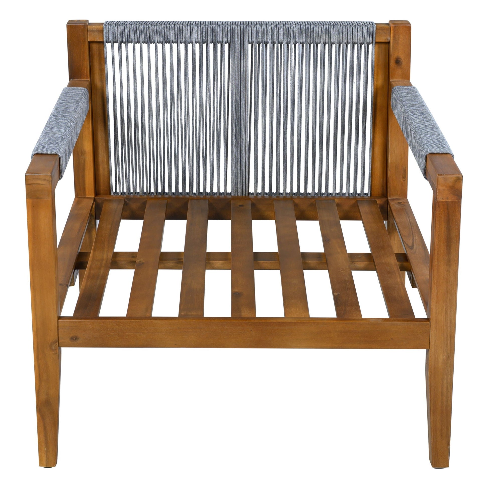 3 Piece Outdoor Sectional Sofa Set by HouseOfZazla with gray woven back and wood frame on Tampa Home & Garden Store