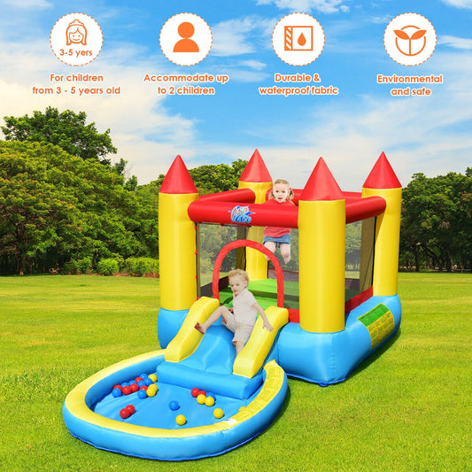 Inflatable Kids Slide Bounce House with 580w Blower - Tampa Home & Garden Store