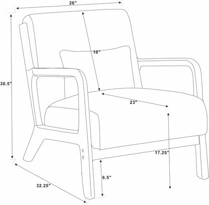 Corduroy Upholstered Wooden Armchair single chair with wooden frame HouseOfZazla on Tampa Home & Garden Store