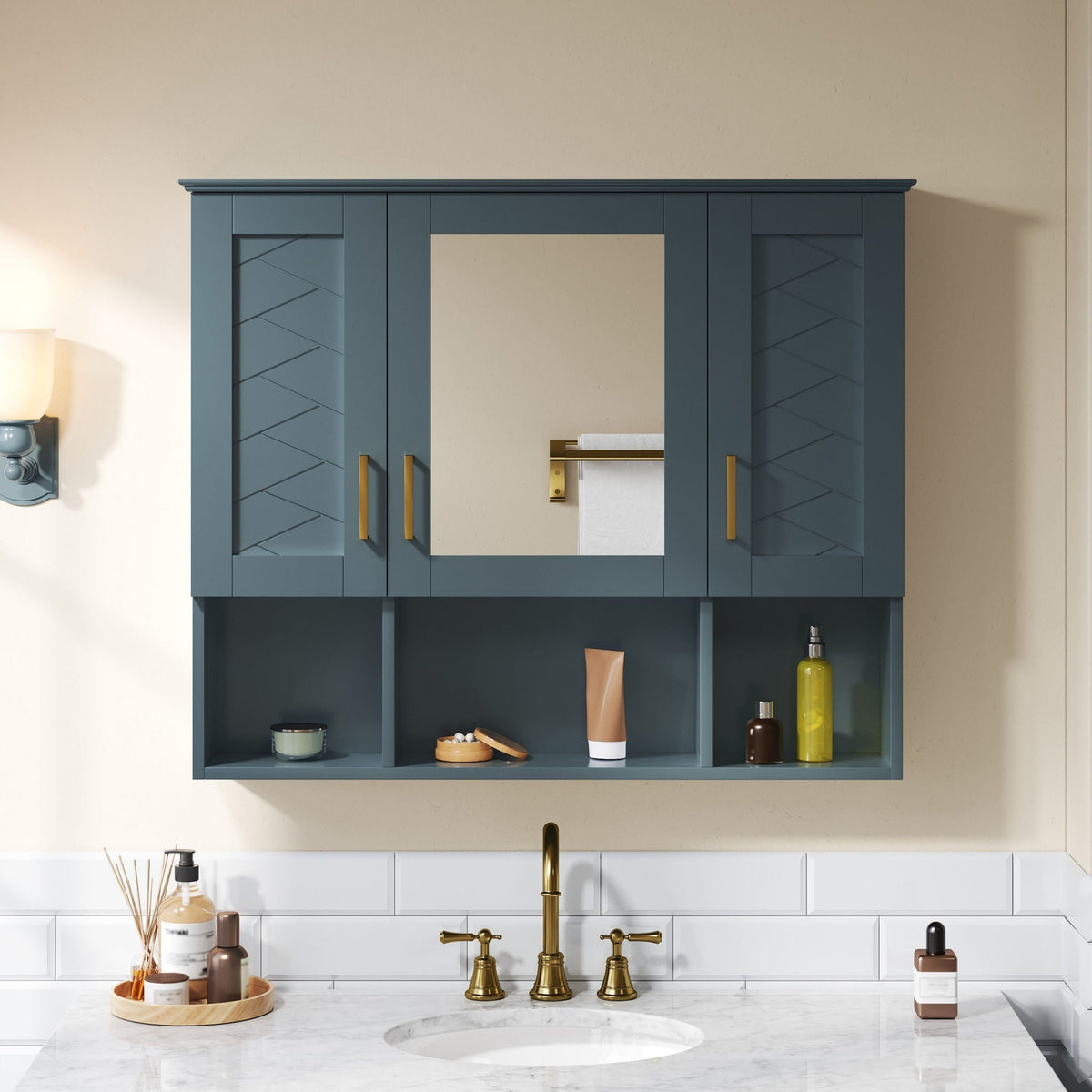 Wall-mounted medicine cabinet by HouseOfZazla with adjustable shelves and soft-close doors on Tampa Home & Garden Store