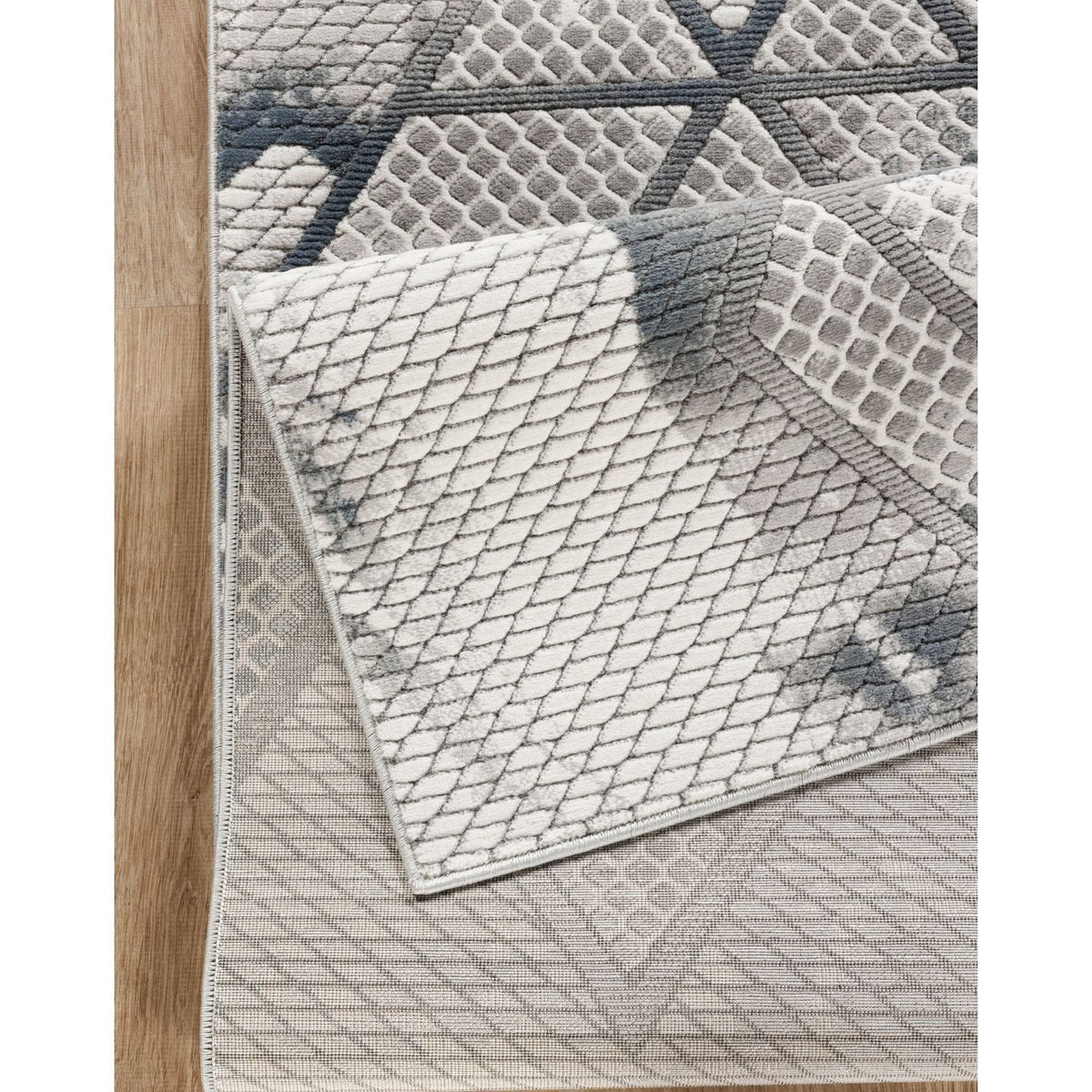 Geometric gray area rug with 3D texture design by HouseOfZazla on Tampa Home & Garden Store