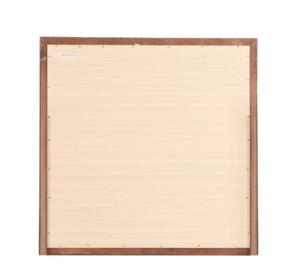 Traditional wall mirror with brown wood veneer frame; back panel with screws on Tampa Home & Garden Store