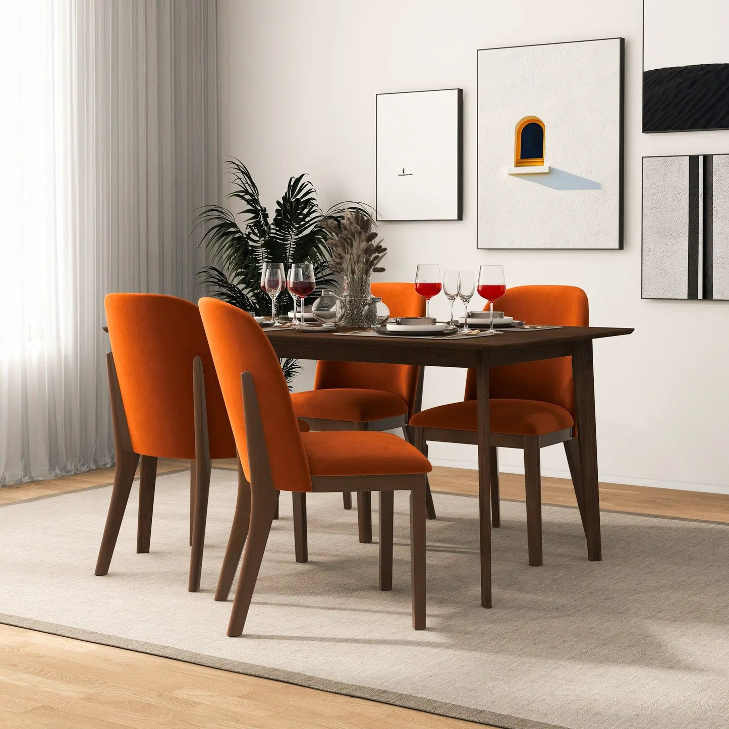 Kaitlyn Mid Century Dining Chairs Set of 2