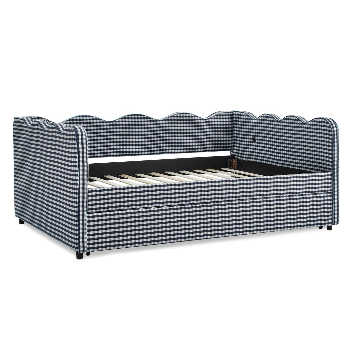 Gingham Daybed With USB Port and Wave Design