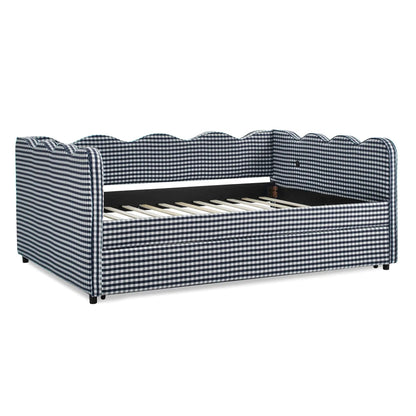 Gingham Daybed With USB Port and Wave Design
