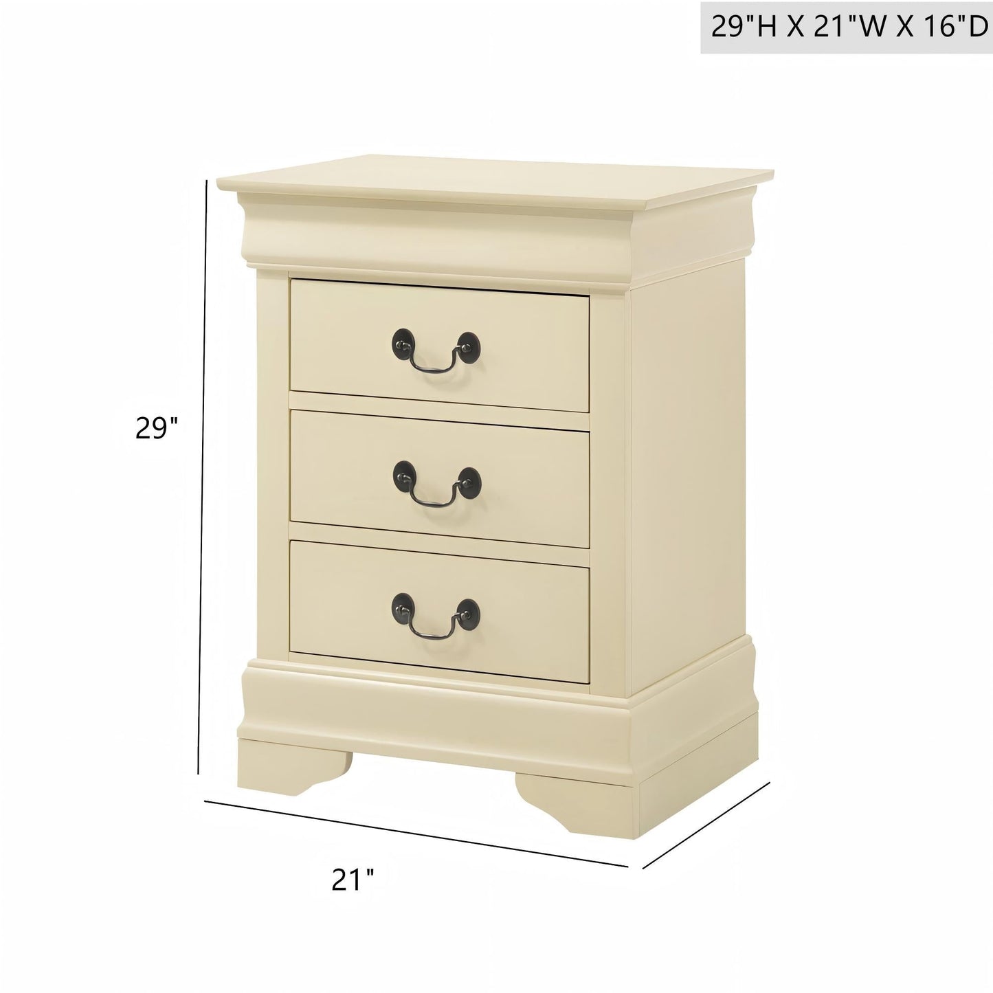 Louis Philippe Nightstand in Wood Veneer