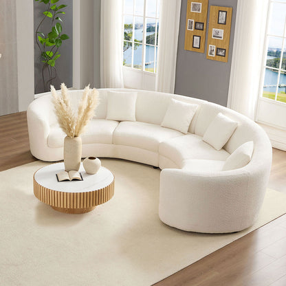 Classic Curved Tight Back Sofa And The Boucle