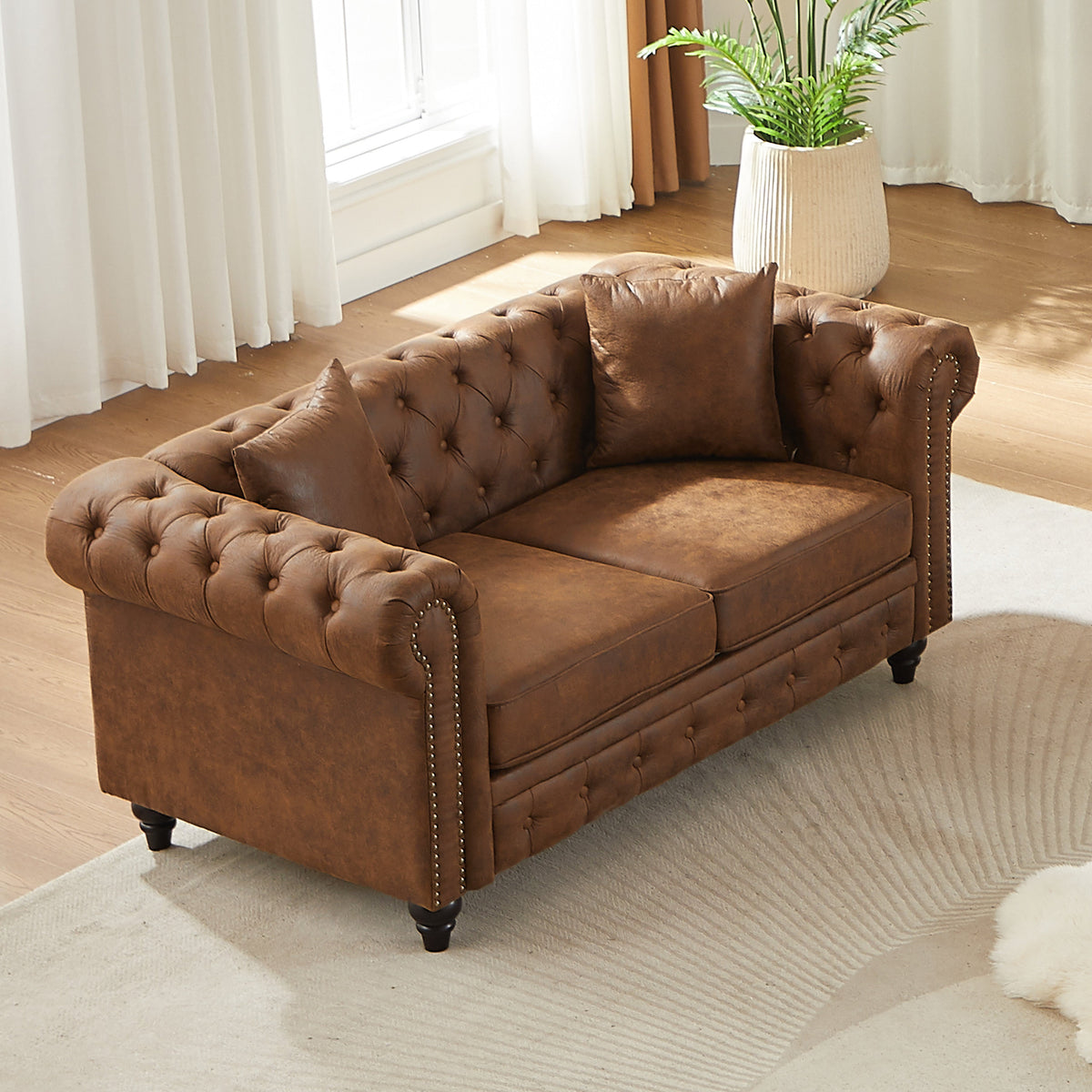 Contemporary Chesterfield Sofa and Tech Fabric