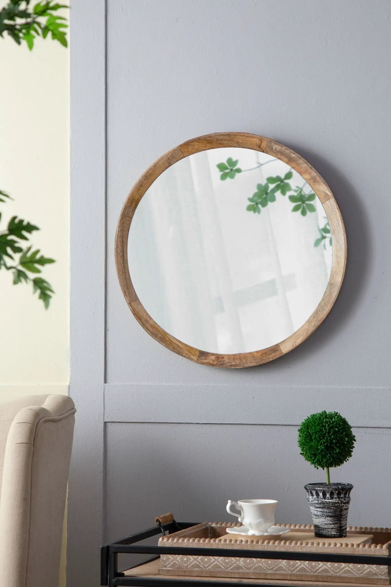 Transitional Decor Mirror with Frame for Bathroom