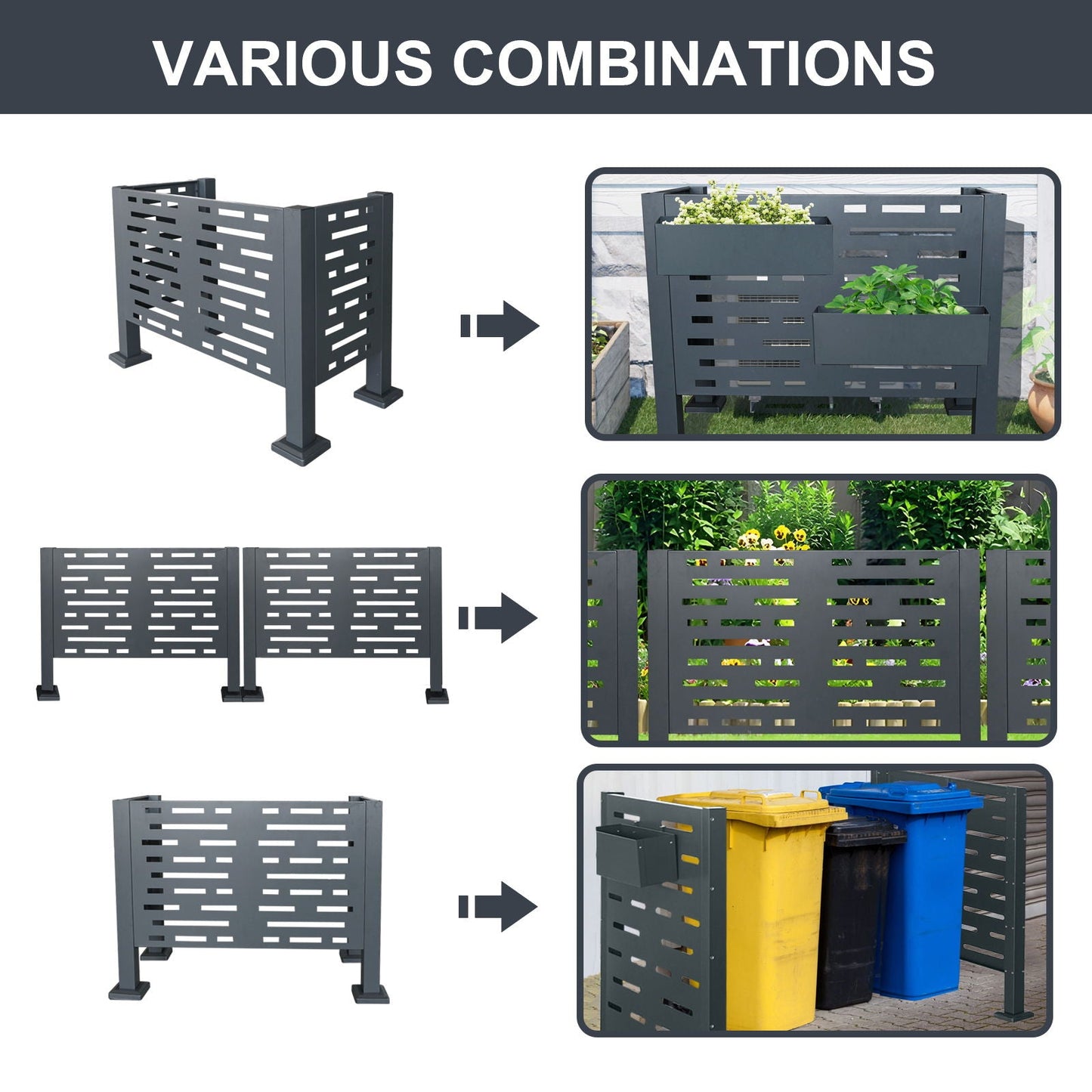 Air Conditioner Privacy Fence Cover and 3 Panels