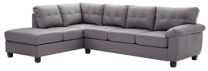 Gallant Sectional sofa in gray upholstery with tufted cushions and left chaise on Tampa Home & Garden Store