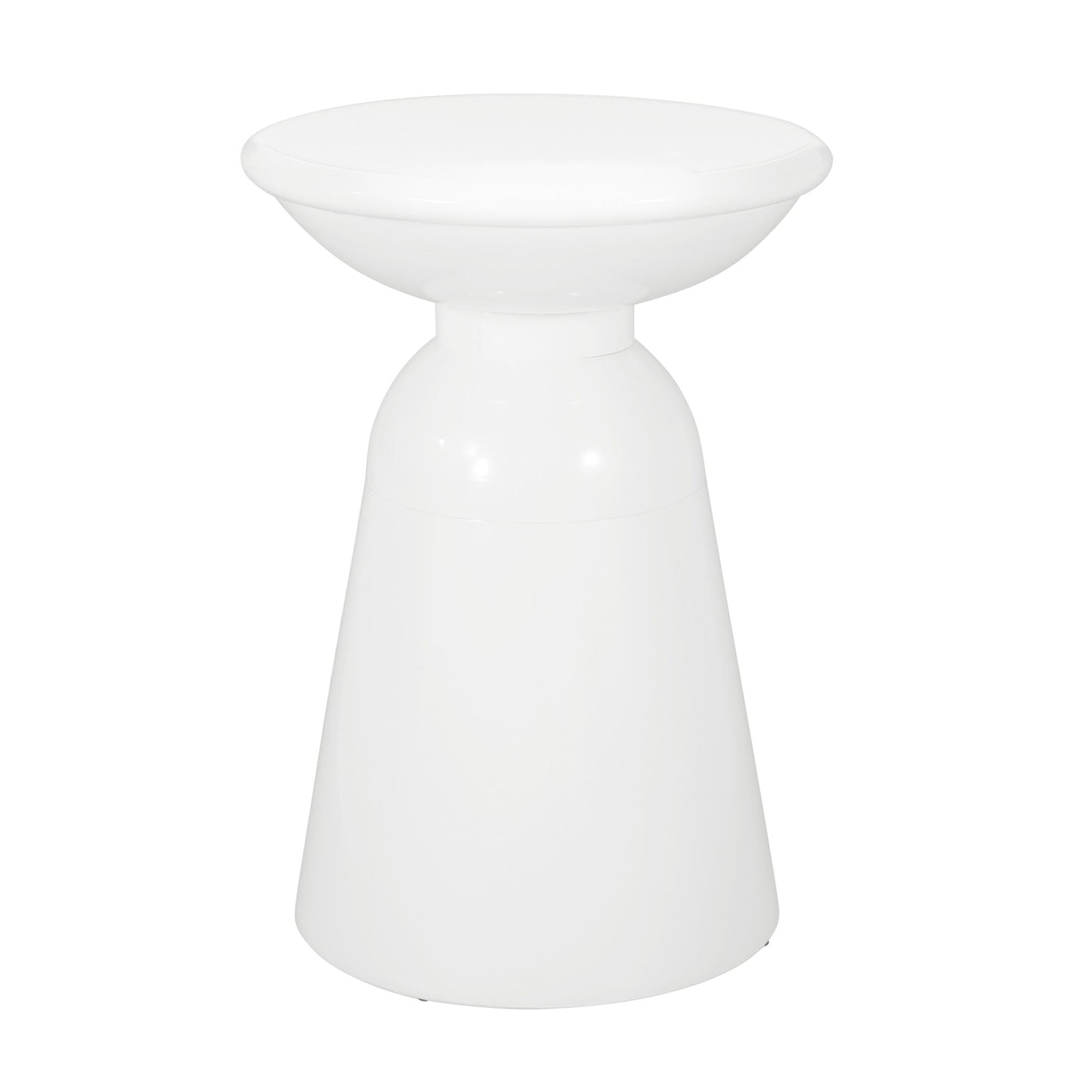 Serenita Outdoor Side Table white flared design pedestal base on Tampa Home & Garden Store