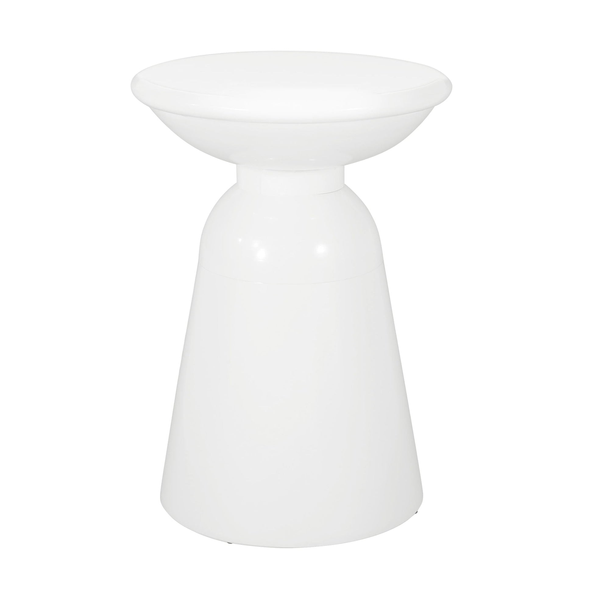 Serenita Outdoor Side Table white flared design pedestal base on Tampa Home & Garden Store
