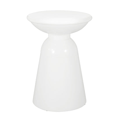 Serenita Outdoor Side Table white flared design pedestal base on Tampa Home & Garden Store