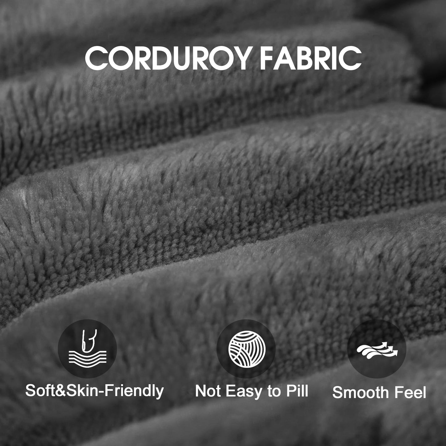 Sofas Corduroy fabric close-up texture in gray on Tampa Home & Garden Store