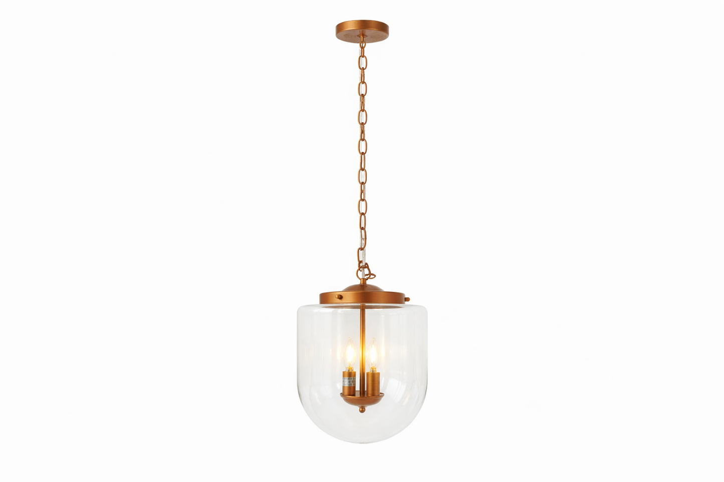 Delphi Pendant Lamp Coarse pendant light by HouseOfZazla with copper chain and clear glass globe on Tampa Home & Garden Store